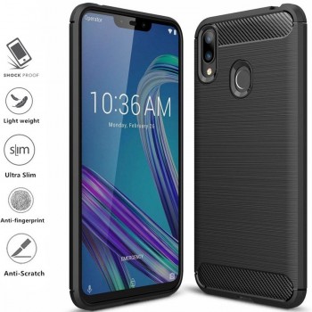 Juodas silikoninis carbon dėklas (ZENFONE MAX M2 ZB633KL)